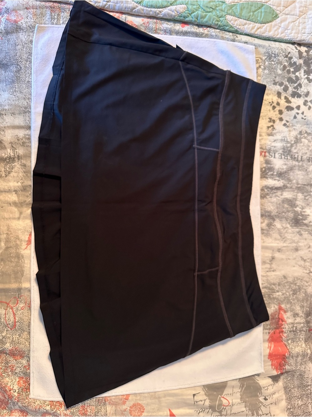 Black Athletic Skort with Built-in Shorts